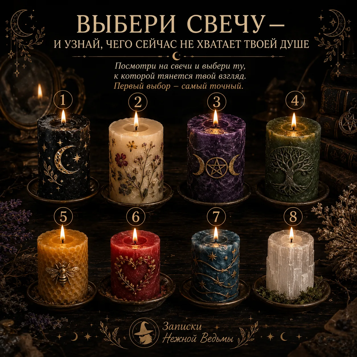 🕯 ТЕСТ: ВЫБЕРИ СВЕЧУ — И УЗНАЙ, ЧЕГО СЕЙЧАС НЕ ХВАТАЕТ ТВОЕЙ ДУШЕ