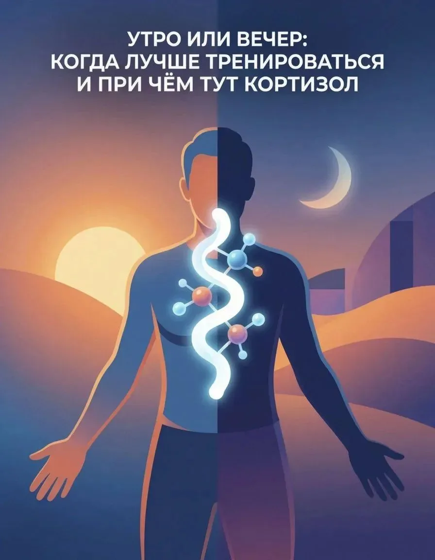 🌅 Утро или вечер: когда лучше тренироваться — и при чём тут кортизол? 🌙