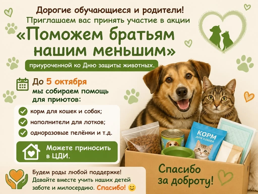 4 октября- Всемирный день защиты животных.