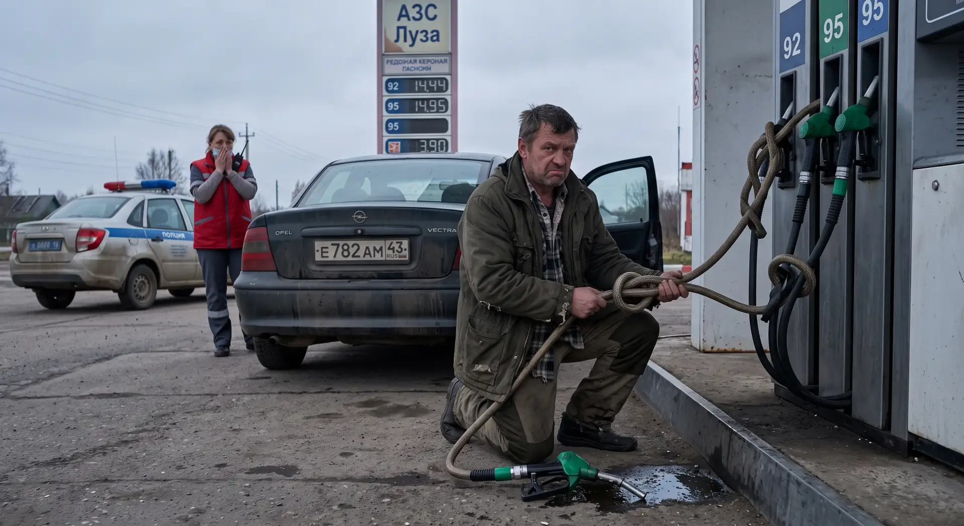 ⛽🪢 В Кировской области обиженный водитель завязал шланги на заправке в узлы