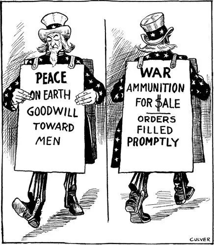 Карикатура на позицию США в Первой мировой до весны 1917 года.