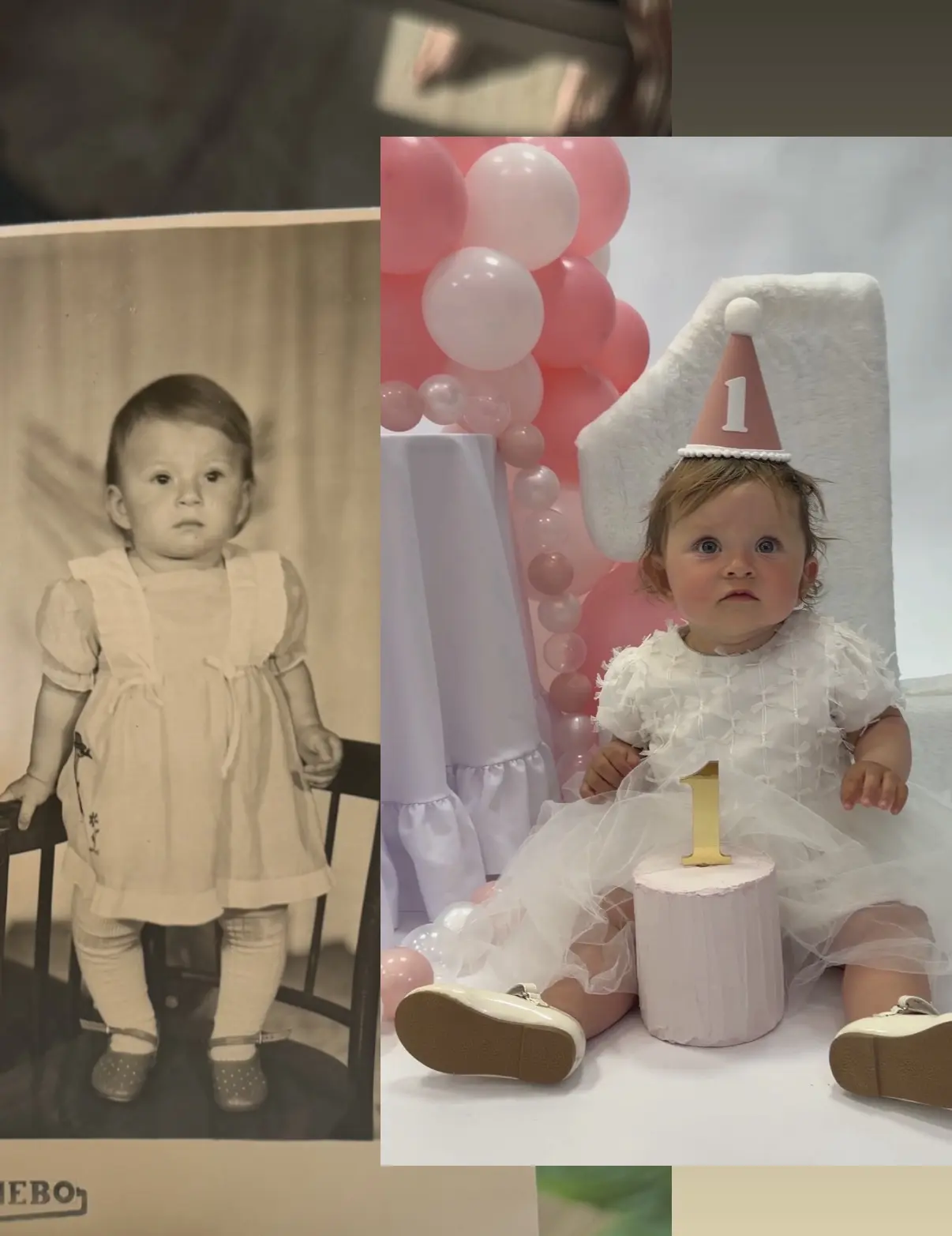 Смотрите что нашла, мне годик 🥰 Думала у Дианы ничего от меня нет, но кажется всё таки похожи, да?