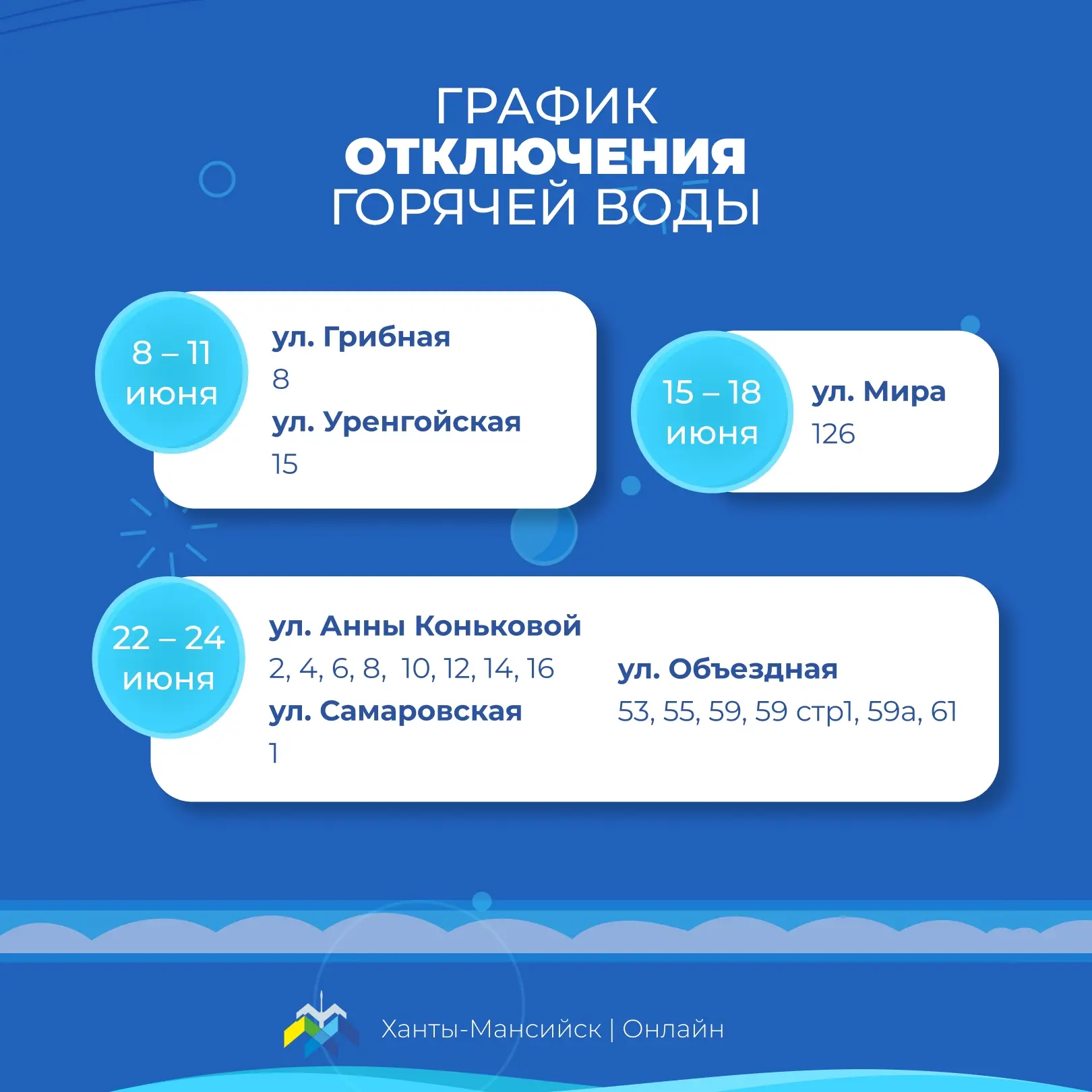 В окружном центре начались профилактические работы по обслуживанию системы горячего водоснабжения 🛠️