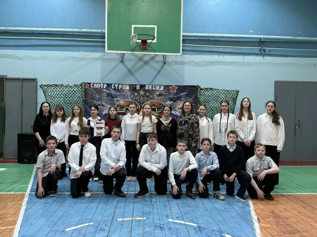 ⭐️Общешкольное военно-патриотическое мероприятие «Смотр строя и песни» 2️⃣День второй.  👩🏻‍🤝‍👨🏼Участ