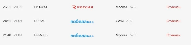 Сегодня отменили не только рейс в Сочи из Саратова, но еще в Москву