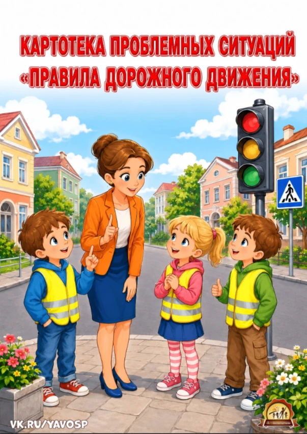Картотека проблемных ситуаций с иллюстрациями для обсуждения с детьми по ПДД