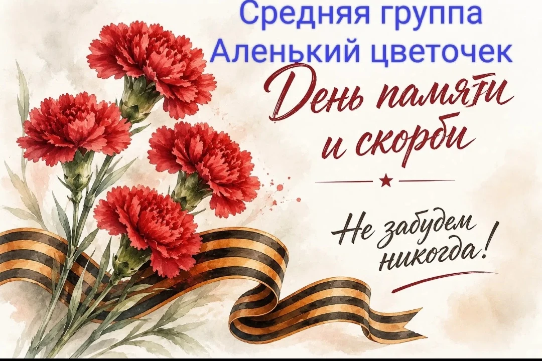 Сегодня в средней группе Аленький цветочек, прошло тематическое мероприятие, посвящённое Дню памяти 