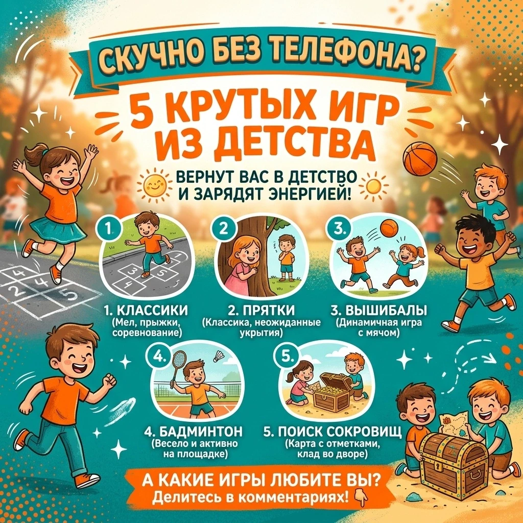 Скучно без телефона? Попробуйте эти 5 крутых игр, которые  зарядят энергией! ☀️

🔸️1. Классики — ри