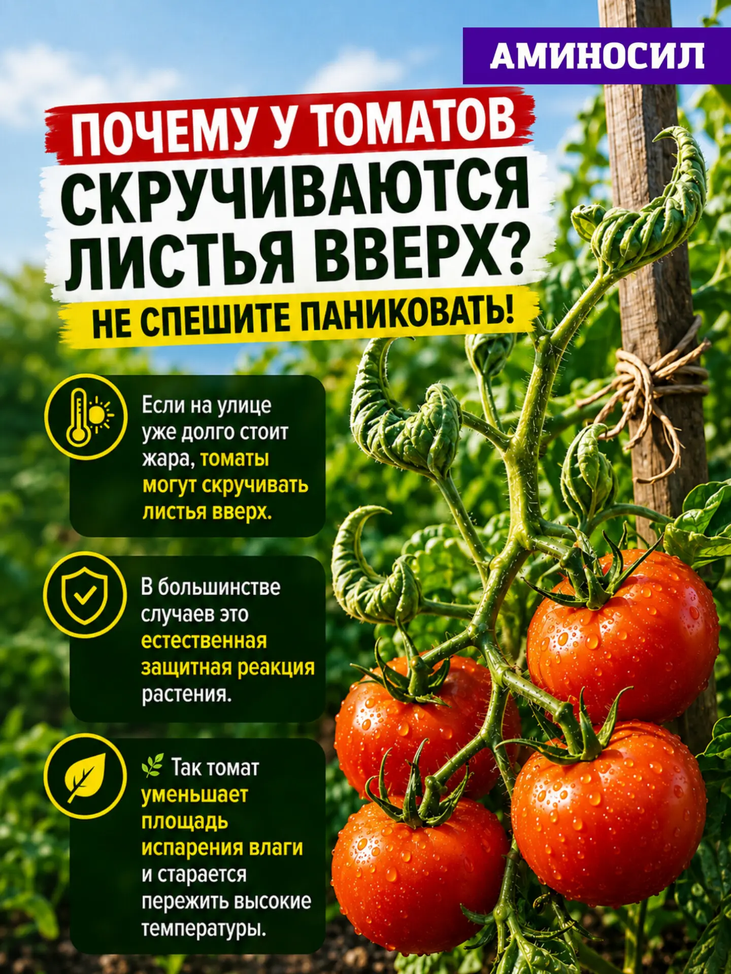 🍅 Почему у томатов скручиваются листья вверх? Не спешите паниковать!
Подробно рассказали в карусели