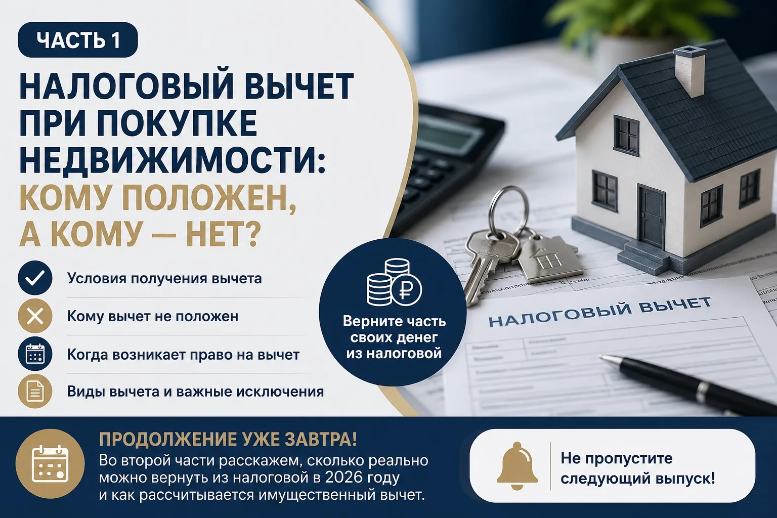 📌Налоговый вычет при покупке недвижимости: кому положен, а кому — нет?
