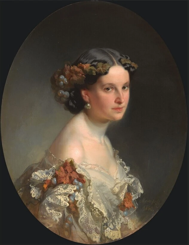 Художник Иван Кузьмич Макаров (1822–1897) "Портрет неизвестной" 1860, холст, масло, 80х...