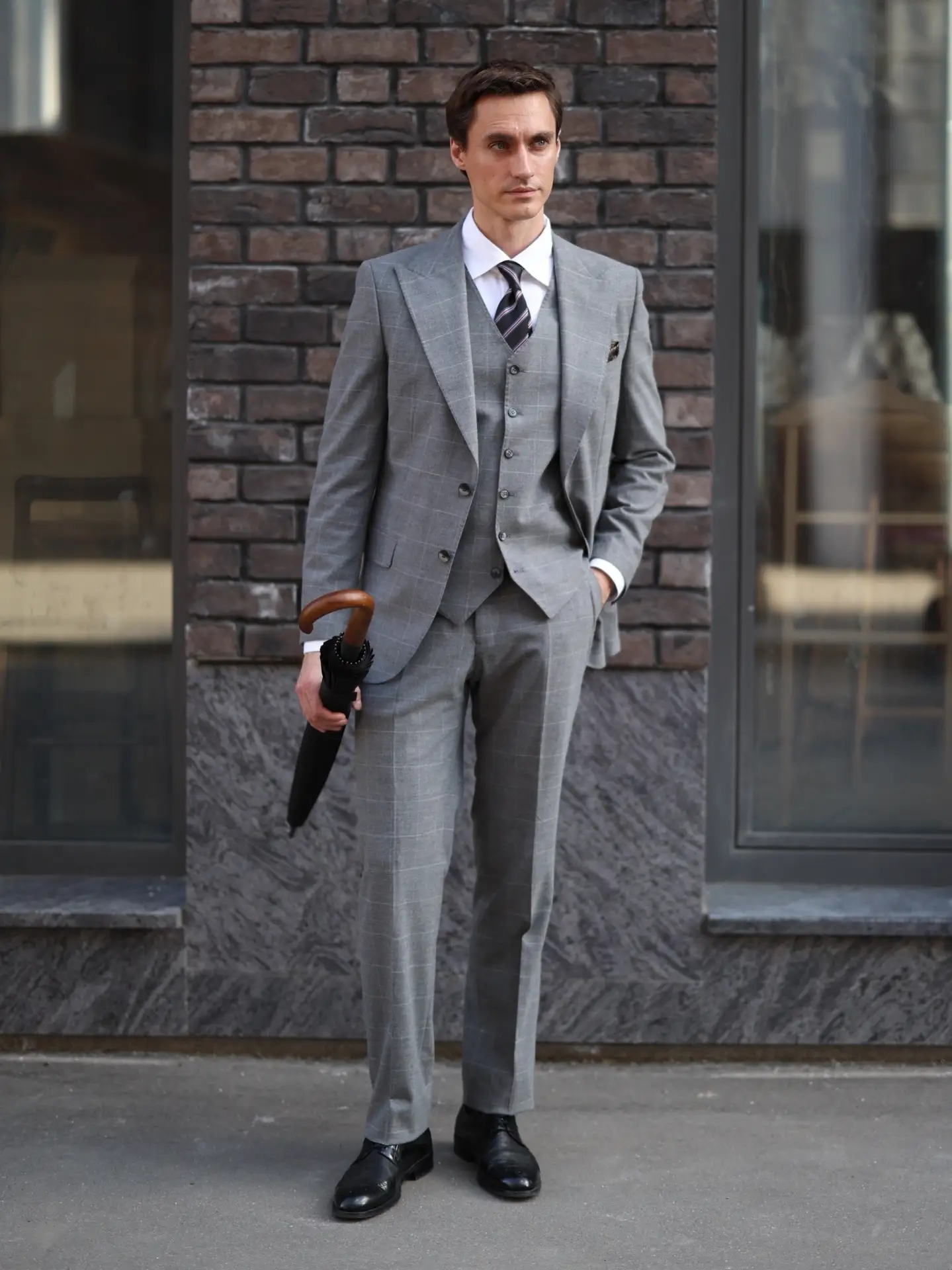 Всесезонный шерстяной костюм (с жилеткой) 👔