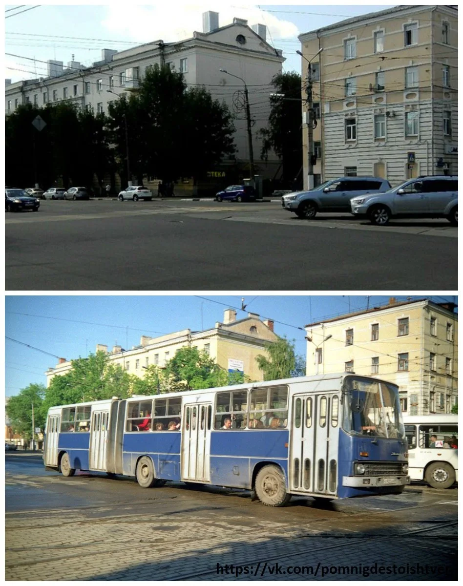 Город Тверь. Пересечение Тверского проспекта и Советской улицы, фото май 1997 - лето 20...