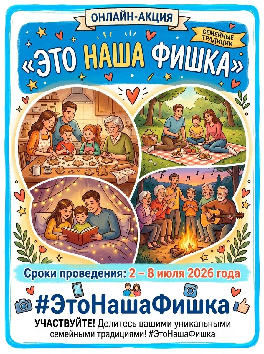 ОНЛАЙН-АКЦИЯ «ЭТО НАША ФИШКА»
 
В честь Дня семьи, любви и верности с 02 по 08 июля приглашаем всех 