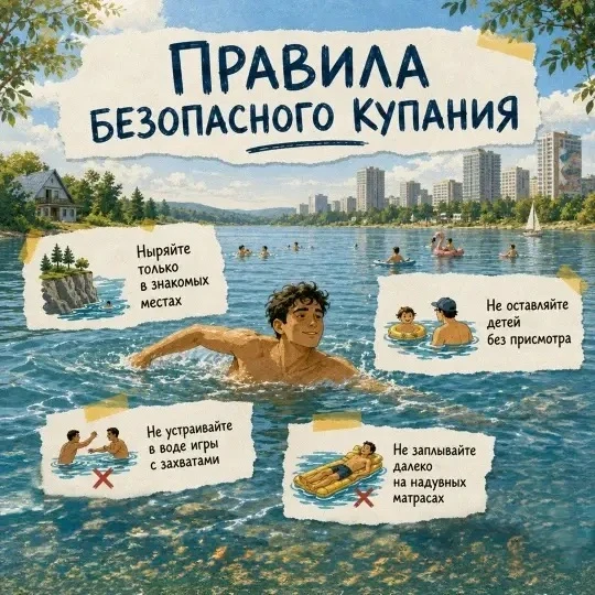 #безопасность 
#водныеобъекты

Летом важно соблюдать правила безопасности на водных объектах, чтобы 