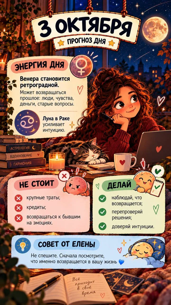 📜 ПРОГНОЗ НА 3 ОКТЯБРЯ | СУББОТА