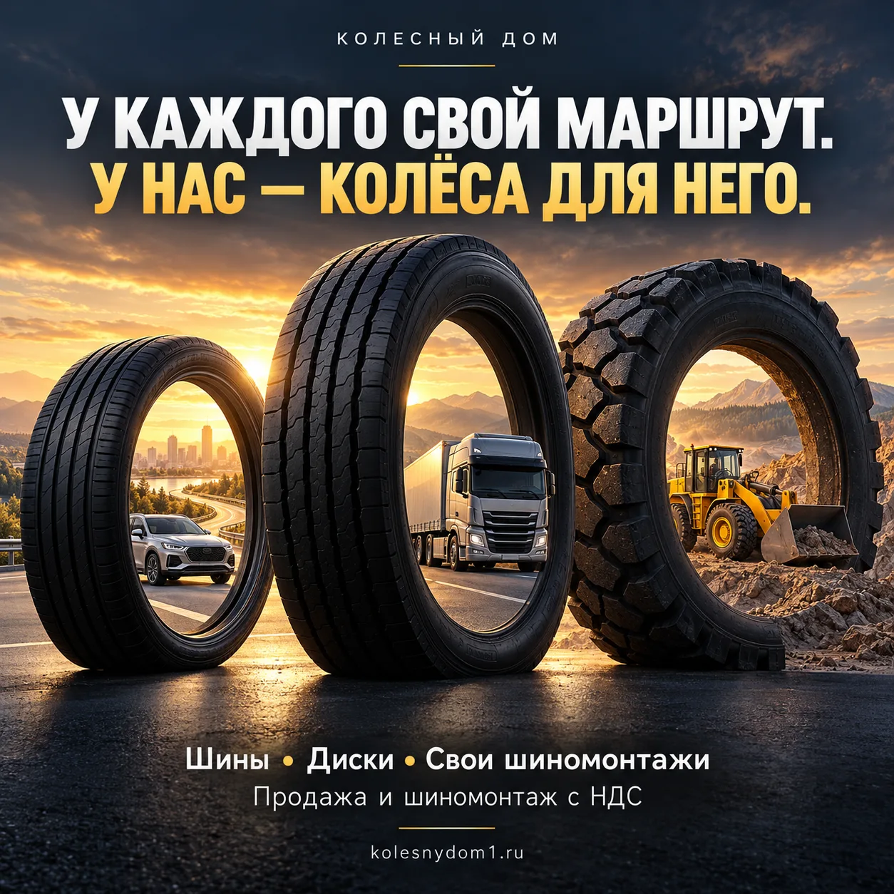 🛞 **У каждого свой маршрут. У нас — колёса для него.**