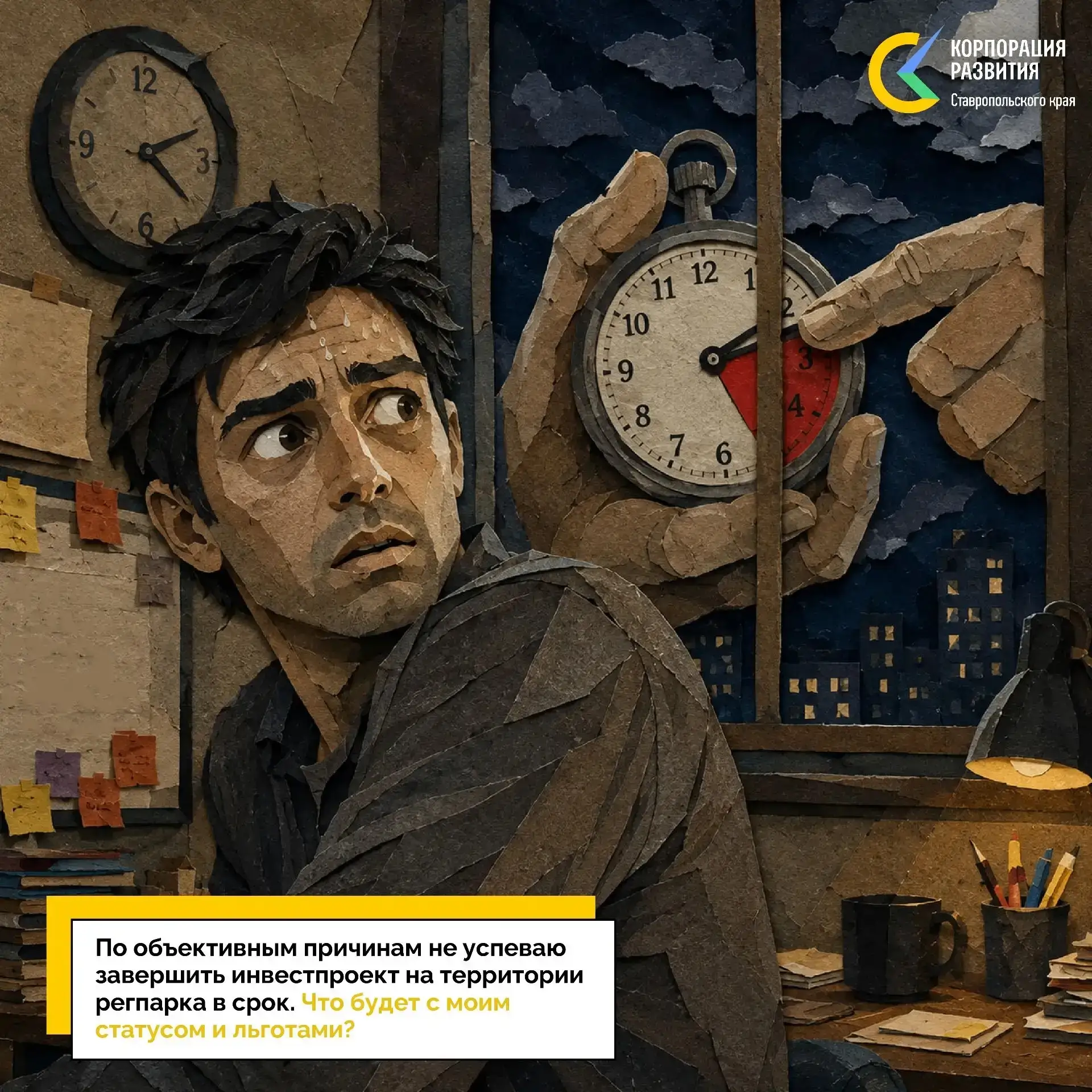 ❔«По объективным причинам не успеваю завершить инвестпроект на территории регпарка в ср...