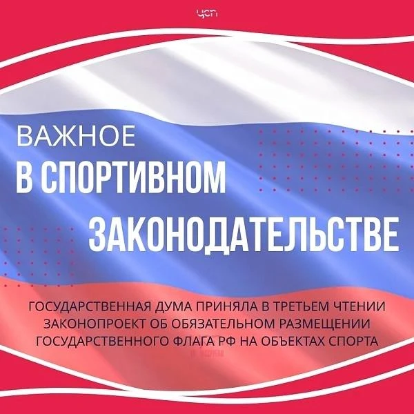 🇷🇺🏟 Госдума приняла законопроект об обязательном размещении государственного флага РФ на всех спо