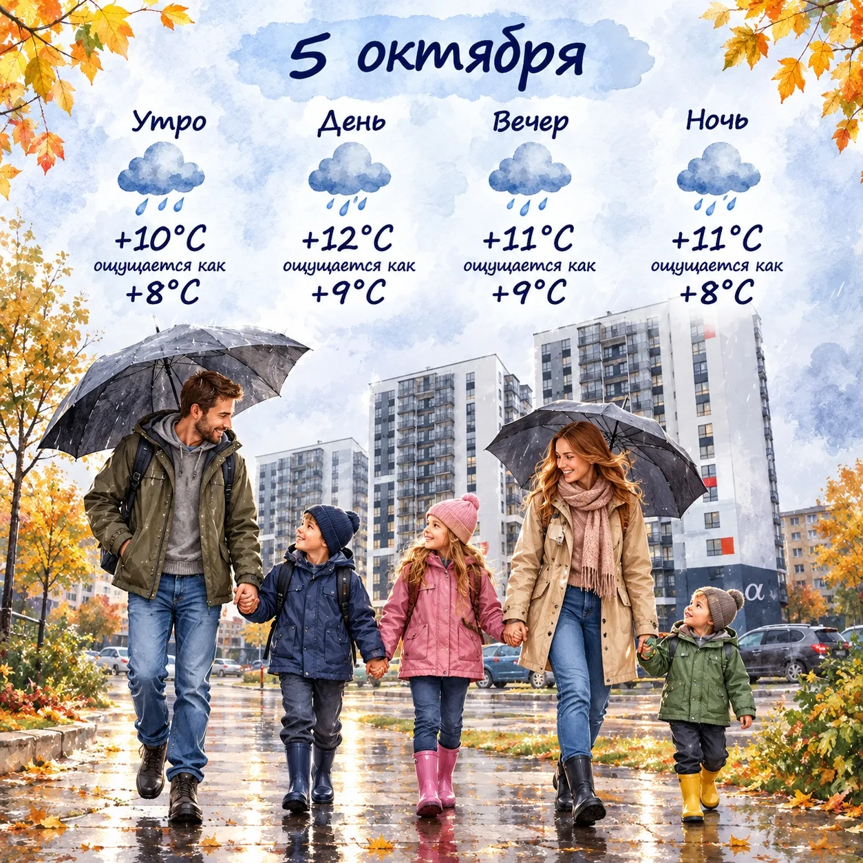 🌿 Как одеть ребёнка завтра, 5 октября?