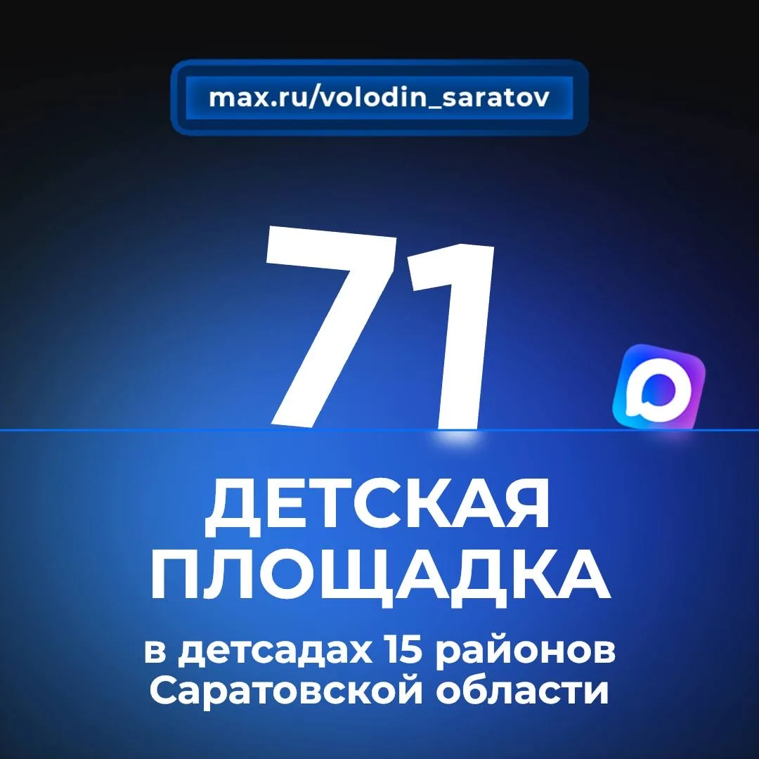 ❗️В детских садах 15 районов Саратовской области будет установлена 71 НОВАЯ ДЕТСКАЯ ПЛОЩАДКА  В рамк