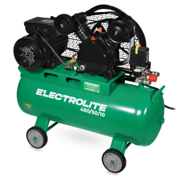 📢 ELECTROLITE Компрессор 480/50/10 ,(2-х цилиндр., 2900об/мин, 2,2кВт, 50 л-ресивер. 1...