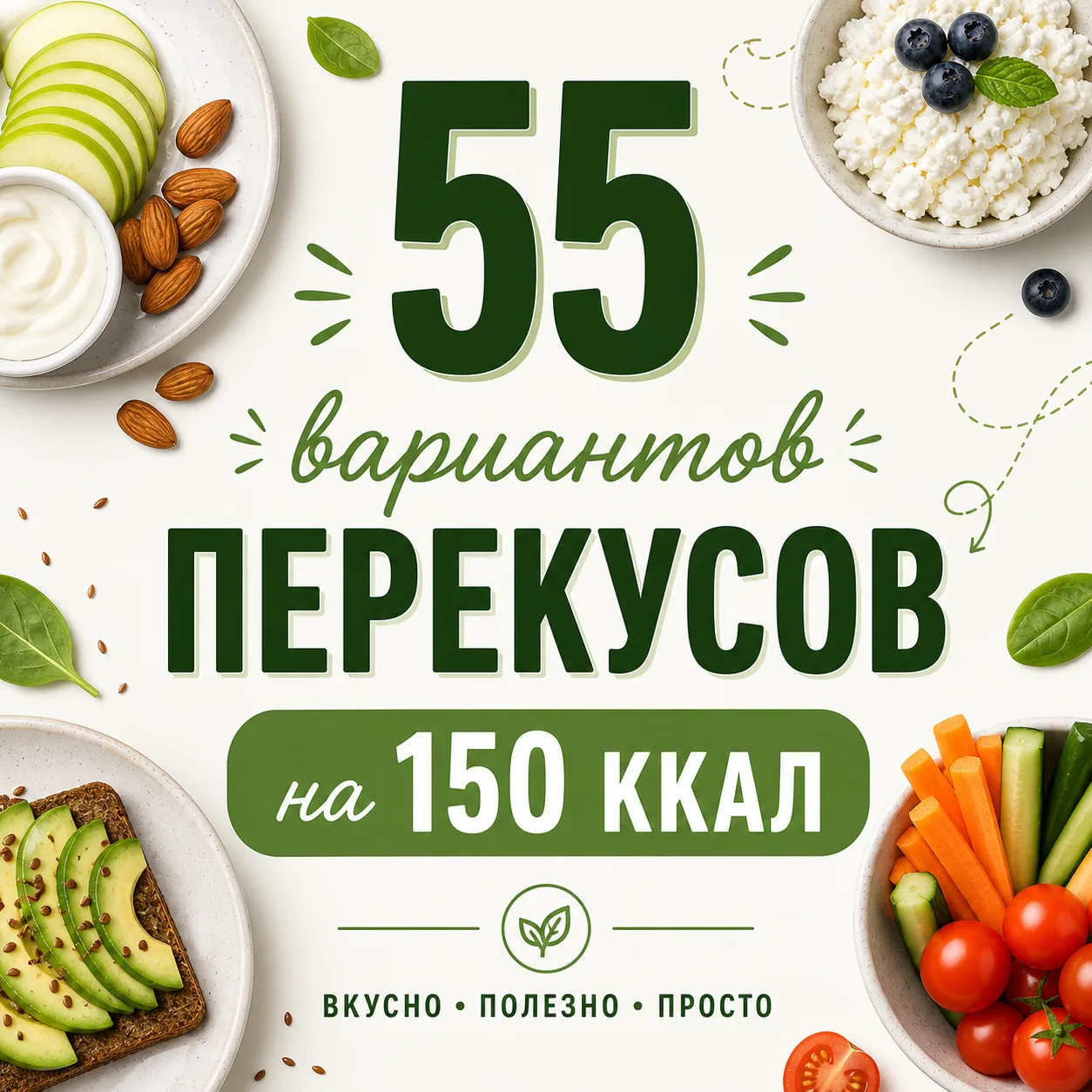 📌55 вариантов перекусов

🔸1 средний банан и 5 штук маленьких миндальных орешков
🔸3 средних плода 