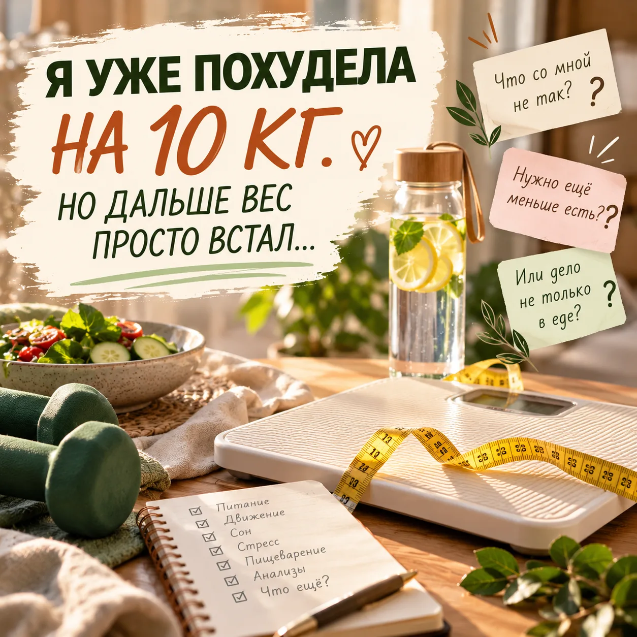 «Я уже похудела на 10 кг. Но дальше вес просто встал»
