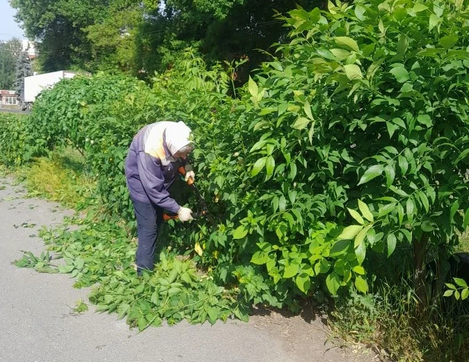 Сотрудники МБУ Службы по благоустройству Калининского района продолжает благоустройство.