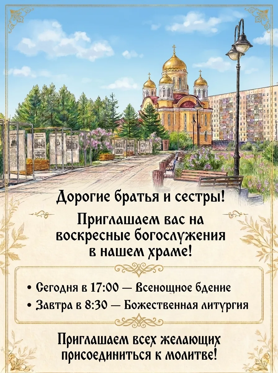 Наступает Воскресный день!

Отходя от своих повседневных дел, в течение всего года
каждый Воскресный