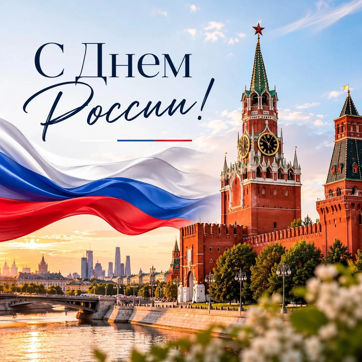 С Днем России 🇷🇺 
 
В этот день особенно хочется пожелать единства, уверенности в будущем, уважени