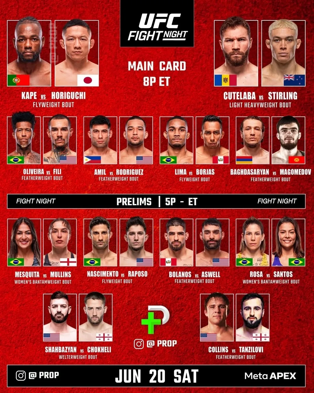 📆 #UFCVegas119 • 21 июня в 00:00 (мск) • Главный кард в 03:00 (мск)