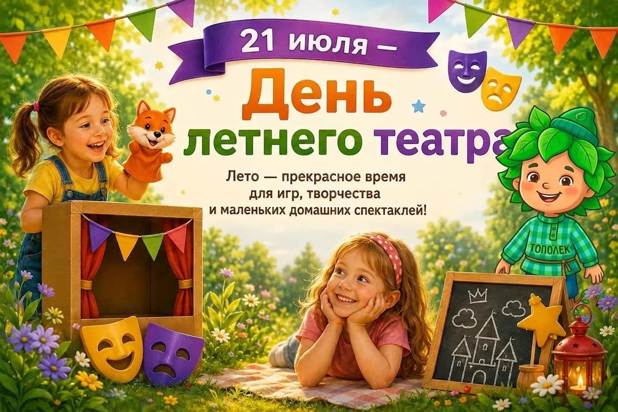 21 июля, — особенный день: отмечается День летнего театра!

Театр для детей — это настоящее волшебст