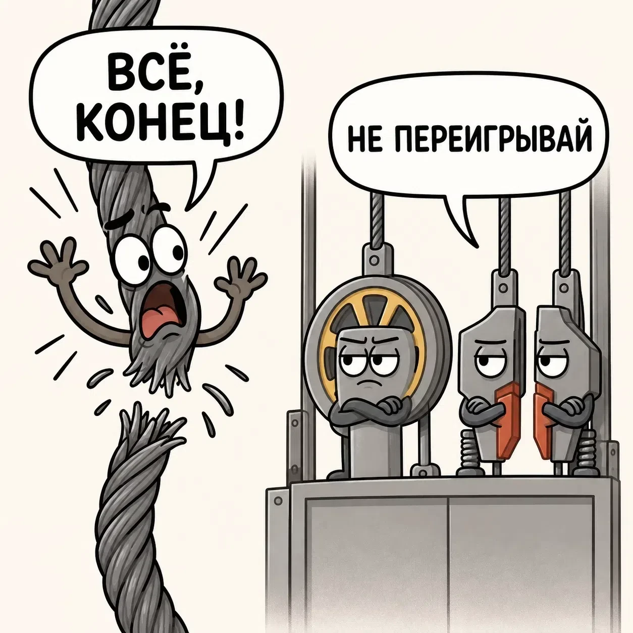 Что произойдёт, если у лифта оборвутся тросы?