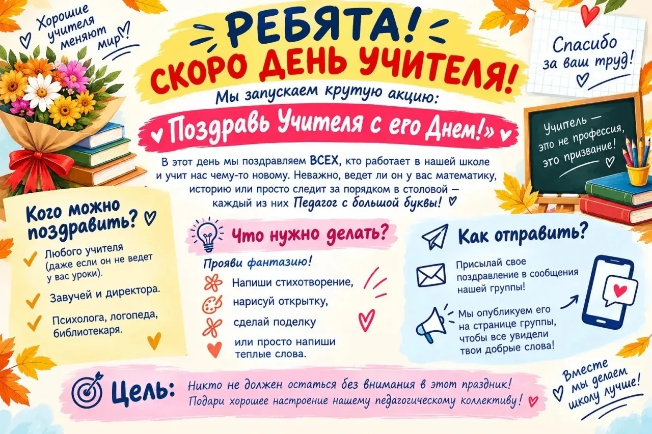 ВНИМАНИЕ! АКЦИЯ КО ДНЮ УЧИТЕЛЯ!
