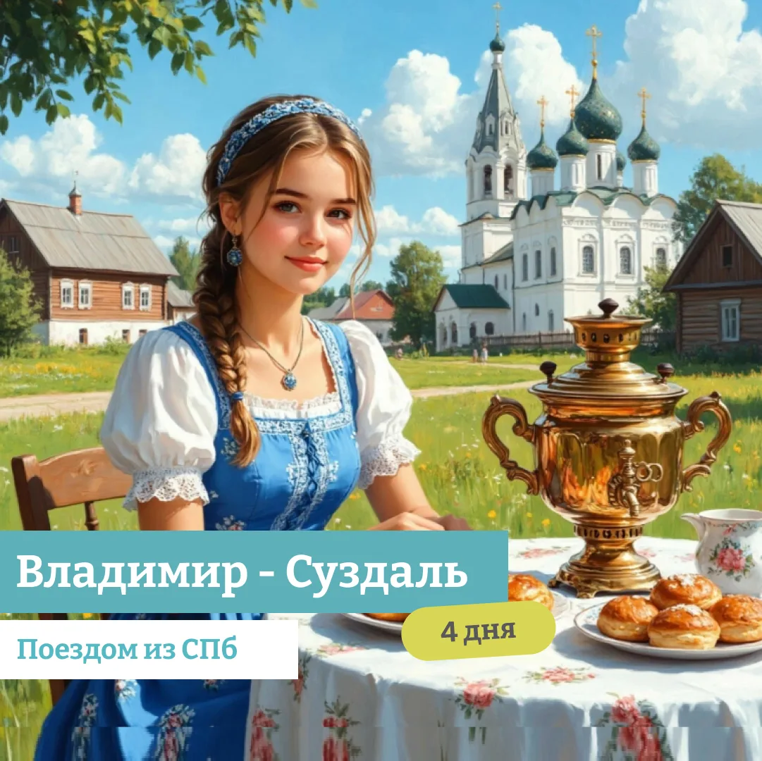 🌷 ВЛАДИМИР - СУЗДАЛЬ НА ПОЕЗДЕ ИЗ СПБ

🔥Две жемчужины Золотого кольца России, каждый из которых по