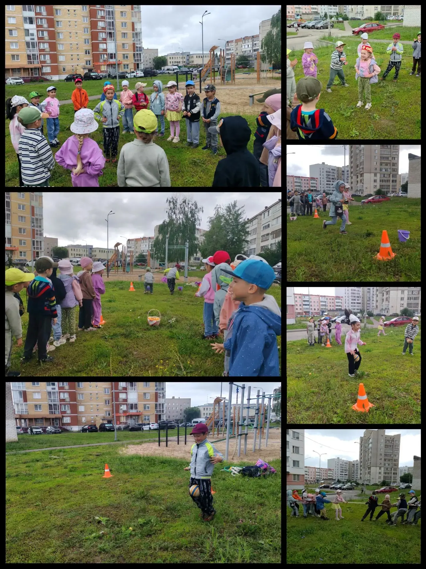 Несмотря на хмурое небо и пасмурную погоду педагоги и воспитанники МБДОУ детского сада № 32 "Садко" 