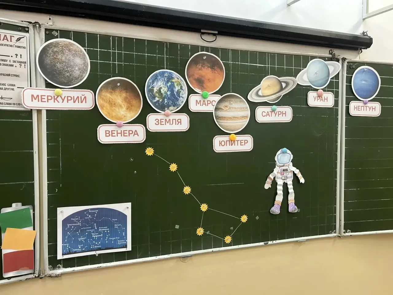 🚀 Обычный урок труда? Нет, не сегодня!  Сегодня ребята 1 «Г» класса отправились в настоящую космичес