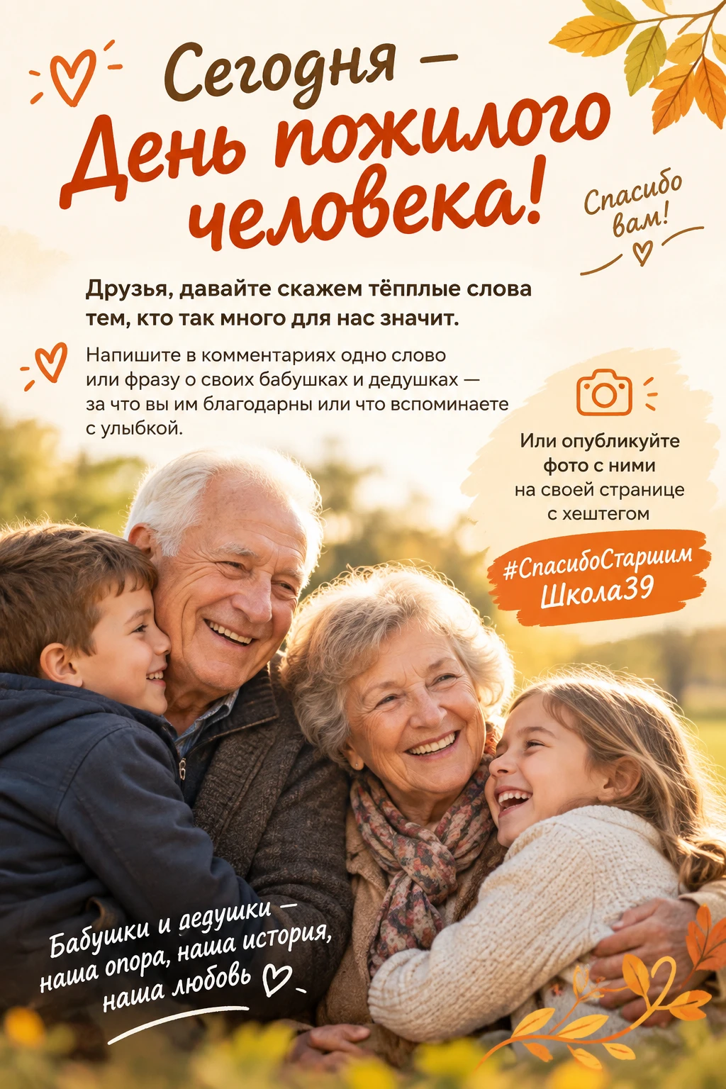 🧡 Сегодня — День пожилого человека!