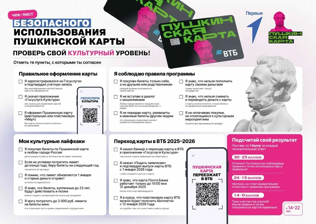 Как правильно и безопасно использовать «Пушкинскую карту»⚡