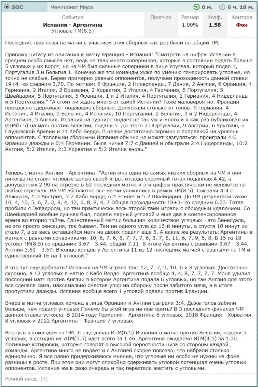 Итог СТАВКИ ДНЯ.