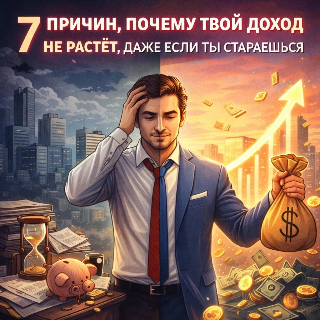 7 причин, почему твой доход не растёт, даже если ты стараешься 📉

Кажется, что ты пашешь, как прокл