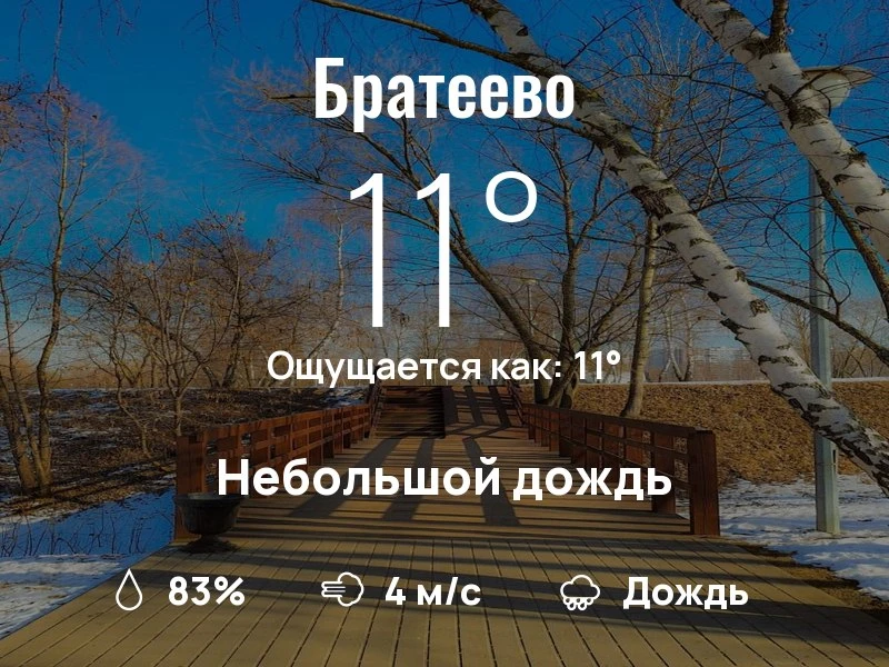 Что с погодой в Братеево?