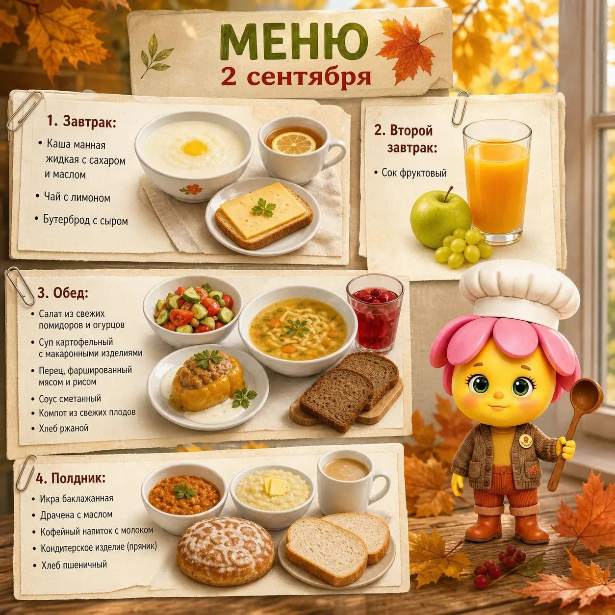 🍎 Наше меню на сегодня!