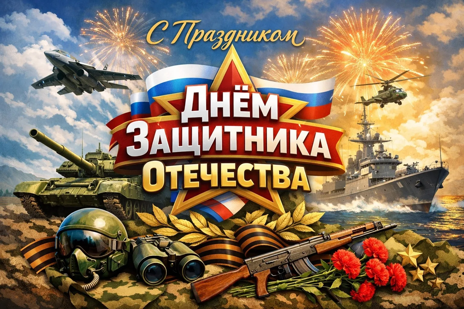 🇷🇺 С Днём защитника Отечества!  Дорогие мужчины, папы, учителя и ветераны! Юнармейский отряд «Аванга