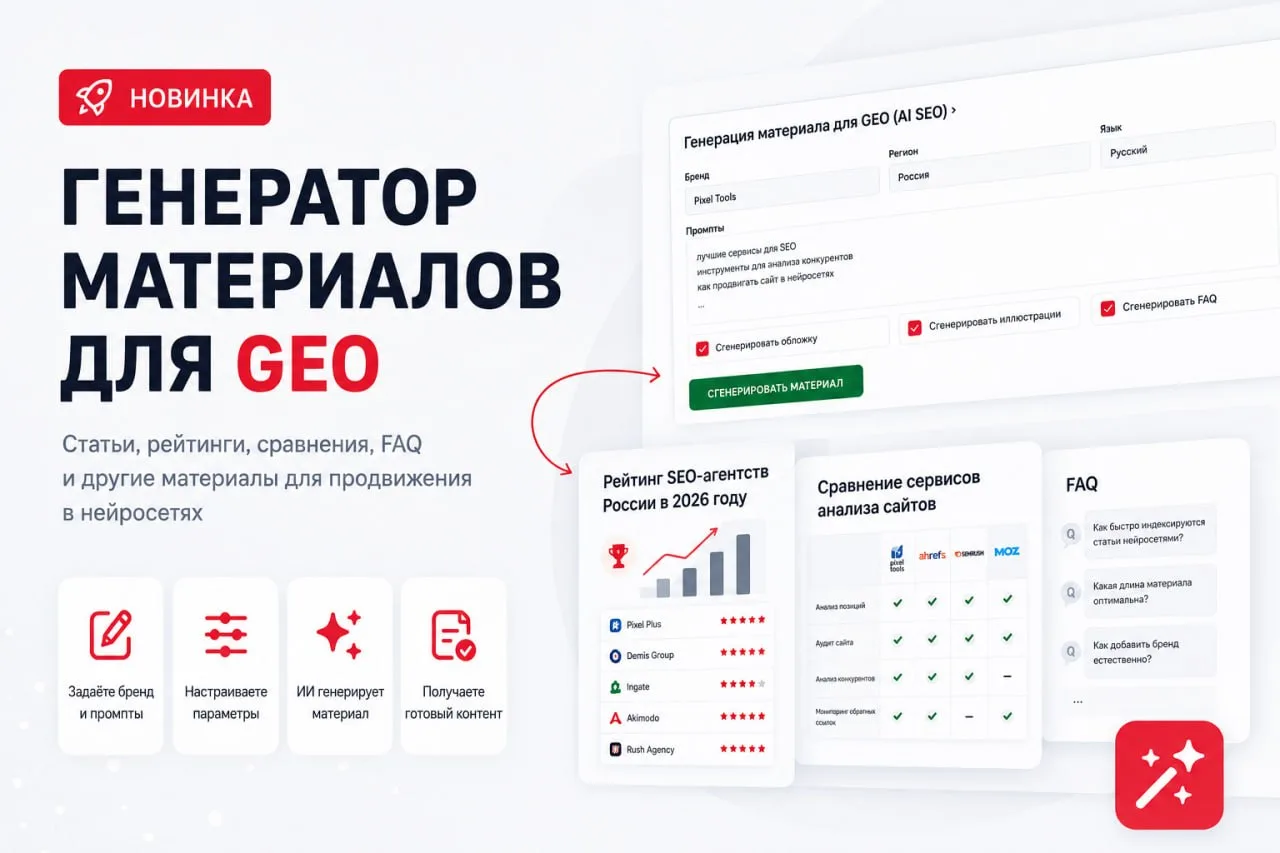 🚀 Запустили генератор материалов для GEO (AI SEO)
