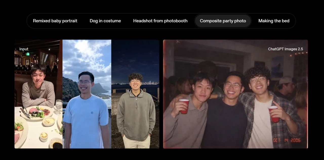 OpenAI выпустила ChatGPT Images 2.5. По словам компании, детали чётче, свет и текстуры ...
