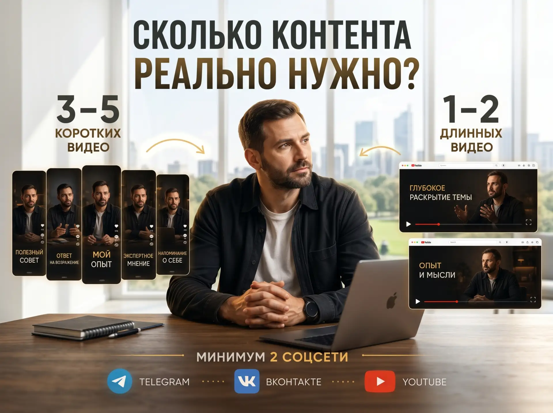 ⚡️Сколько видео нужно выкладывать, чтобы соцсети начали приводить к вам вашу ЦА и клиентов?

Рабочая