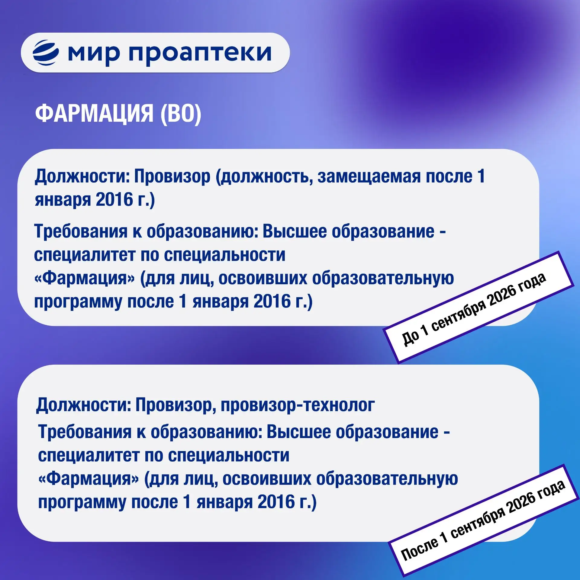 #НМФОПро

💊 Новые квалификационные требования: что изменится для специалистов с ВО по специальности
