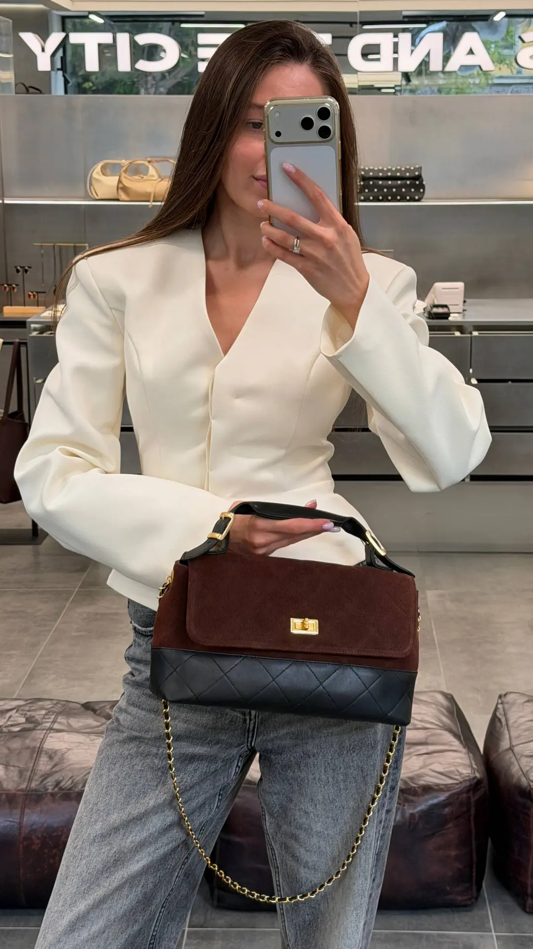 Сумка из натуральной замши и кожи, 9700₽